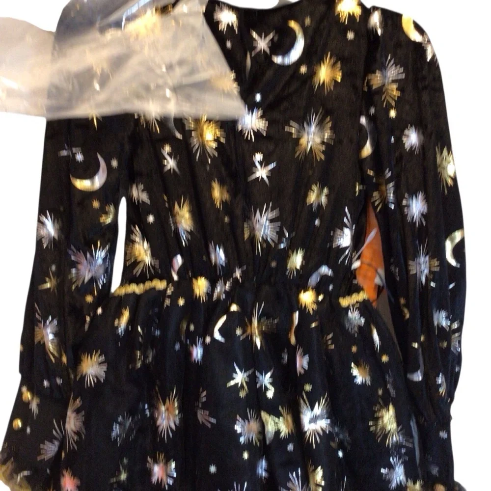 Kids' Light Up Moon & Star Witch Halloween Costume Dress - Size Medium 8-10